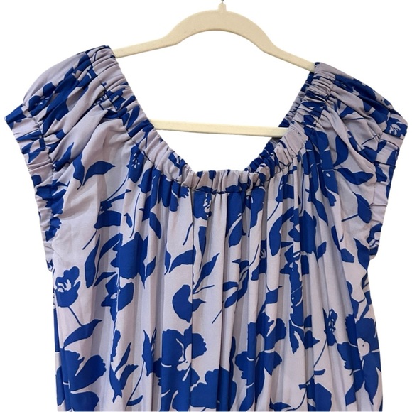 NEW Easel Floral Print Off Shoulder Challis Maxi Dress Sz S Tie Waist Sundress - Picture 8 of 10